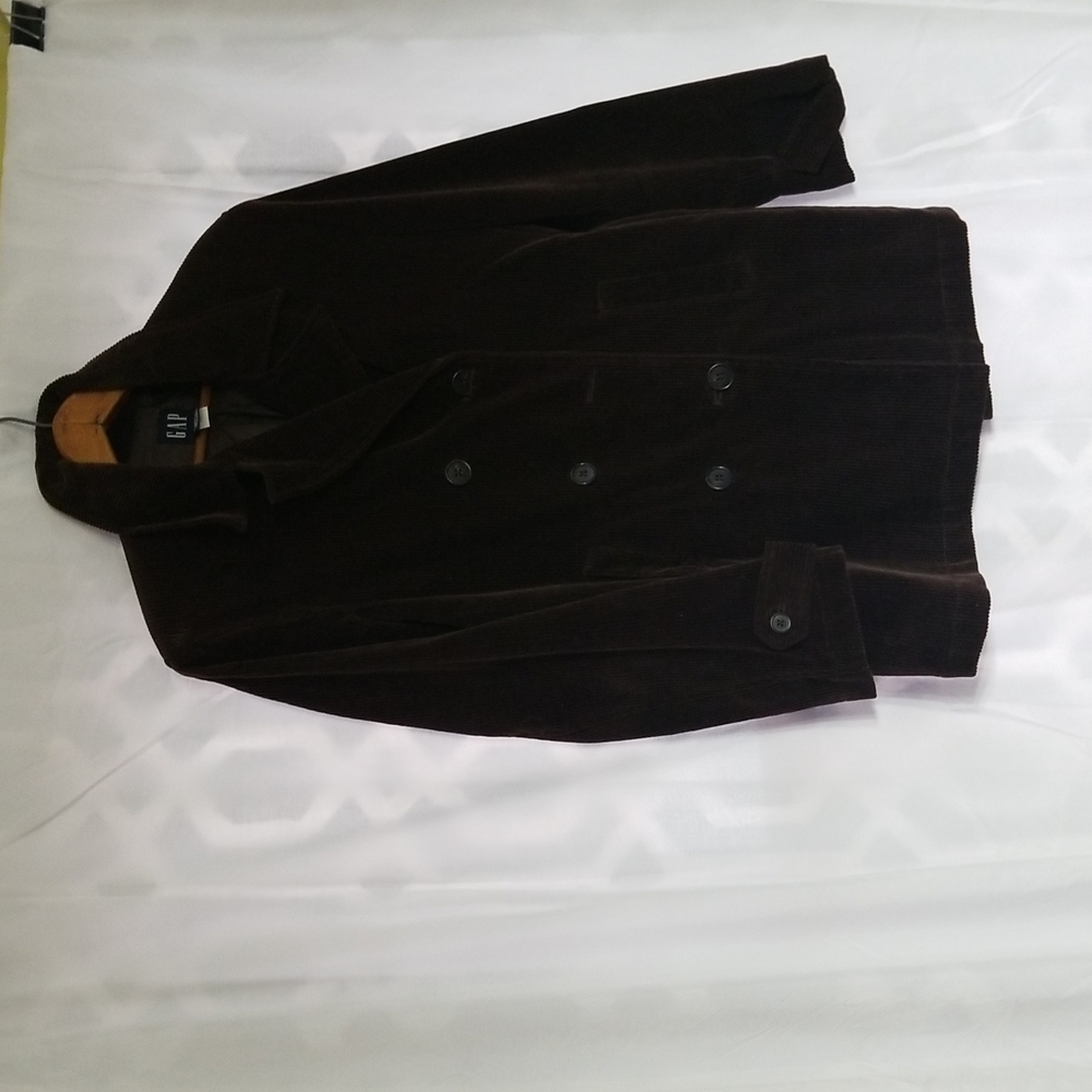 Gap corduroy double breasted jacket. Size small, mocha color. Pockets